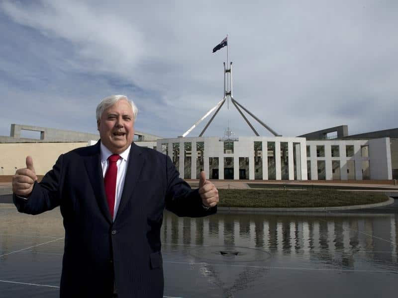 Clive Palmer outside Parliament House in 2013.