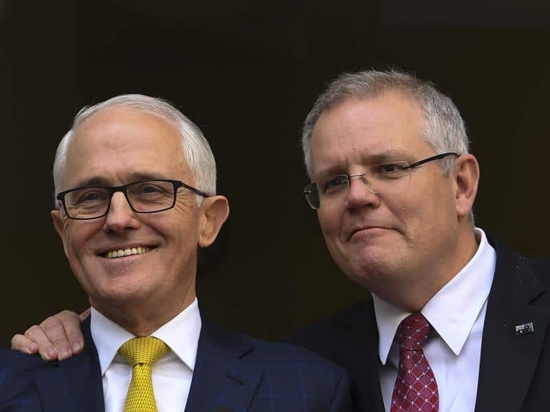 Morrison with Turnbull in August 2018: ‘This is my leader and I’m ambitious for him."
