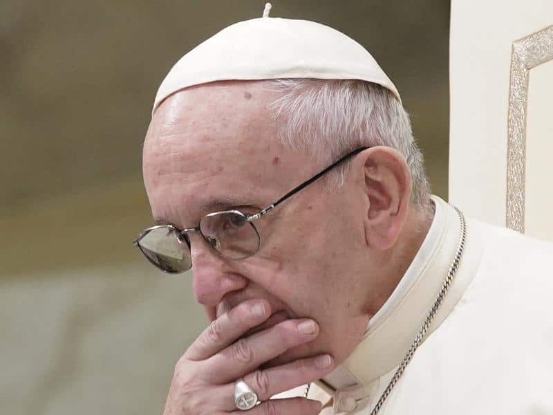Pope Francis is caught in pensive mood.