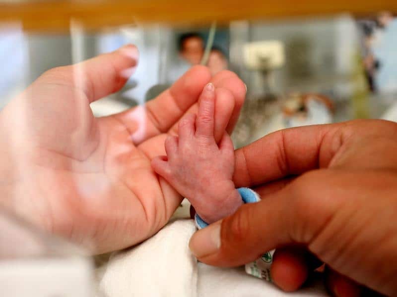 A baby in the Neonatal Intensive Care Unit
