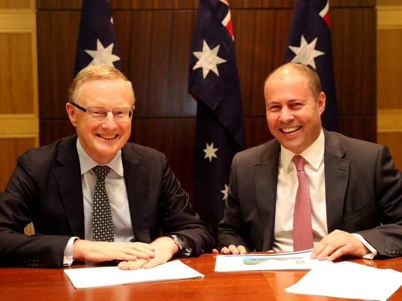 RBA Governor Philip Lowe (left) meets with Treasurer Josh Frydenberg.