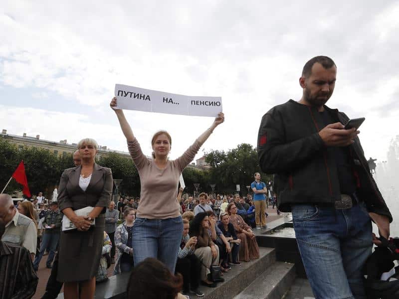 Russian pension reform protesters