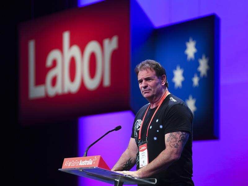 John Setka addresses the Labor Party National Conference in 2018.