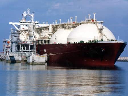 A ship transporting gas