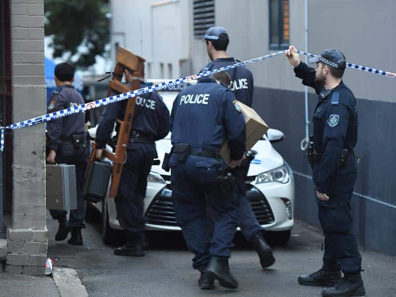 Police during the raids in Sydney (AAP)