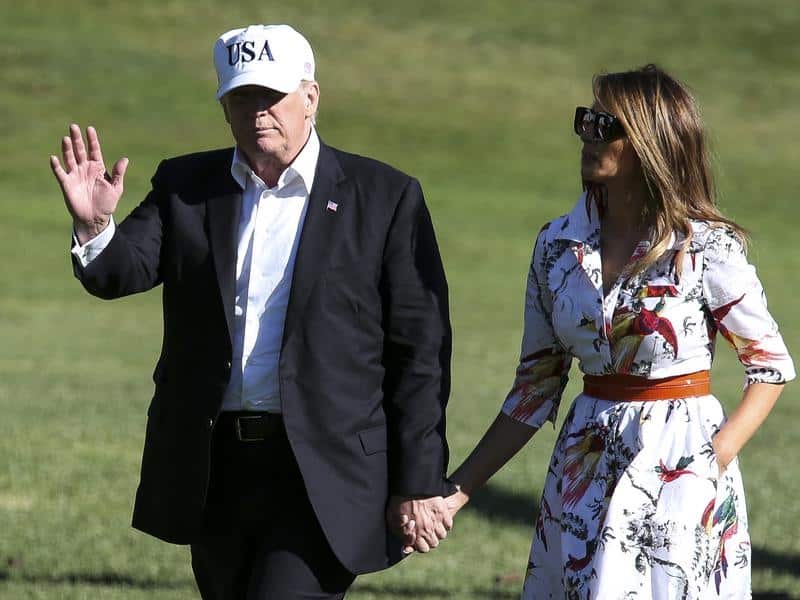 President Trump and first lady Melania return to the White House