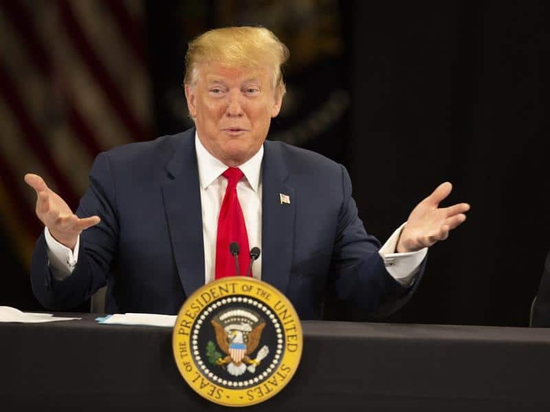 President Donald Trump on a visit to Minnesota