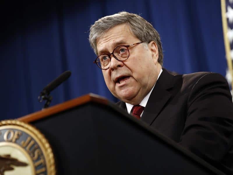 US Attorney General William Barr.