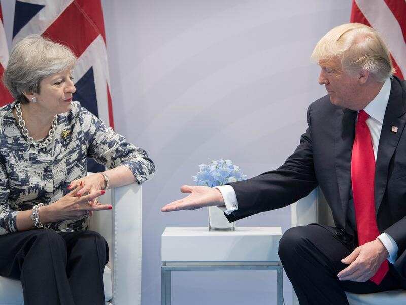 British Prime Minister Theresa May and President Donald Trump.