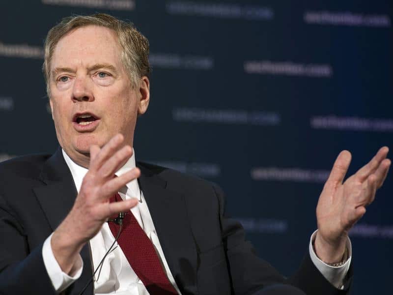 Robert Lighthizer says the US and China must reach a trade deal by March 1 to avoid tariffs. 