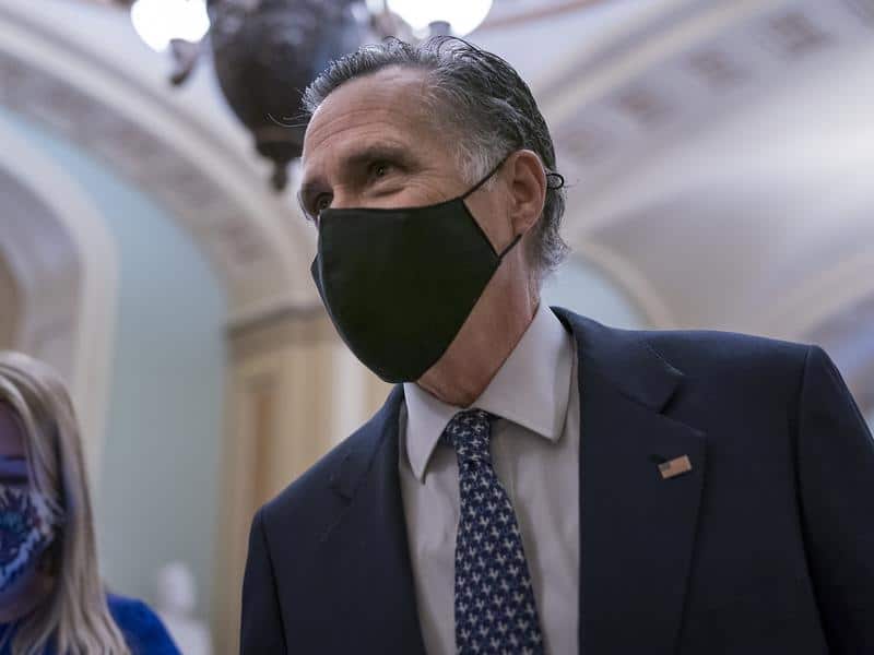 Mitt Romney was the lone Republican senator to vote to convict Mr Trump in February 2020.