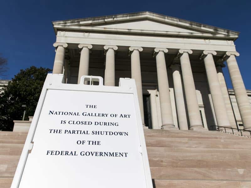 A sign outside of the National Gallery Of Art in Washington