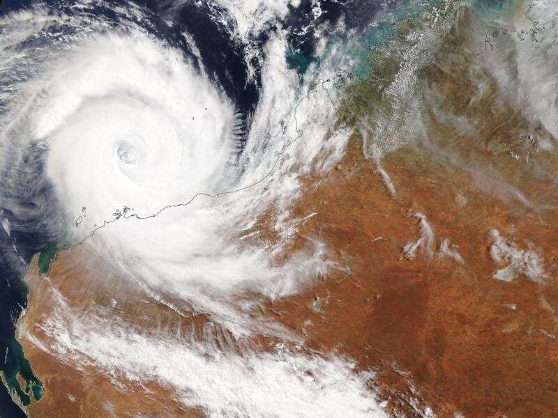 Satellite image of tropical cyclone Veronica.