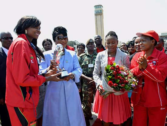 Mwai Kumwenda with first lady Madam Getrude Mutharika