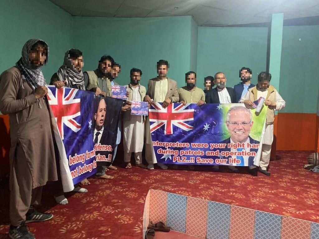 Former interpreters for the Australian Defence Force in Kabul, calling for the government not to forget them