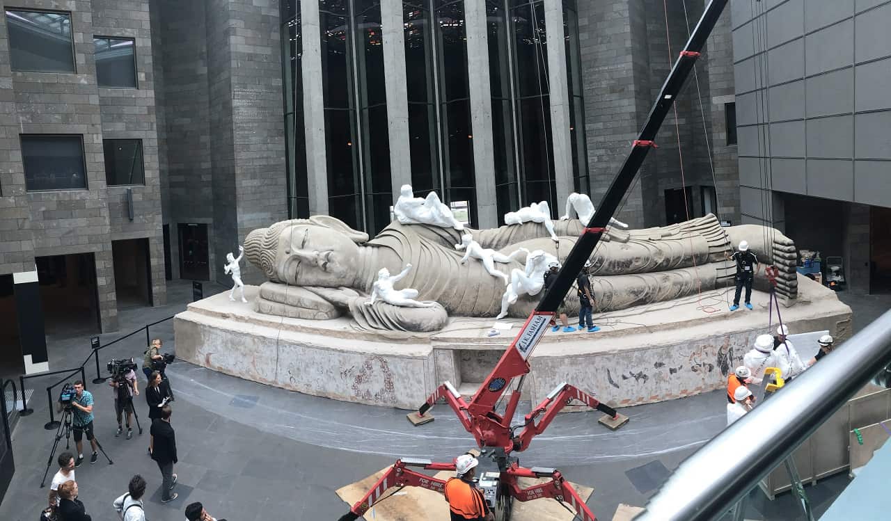 The giant sleeping Buddha at the National Gallery Victoria.