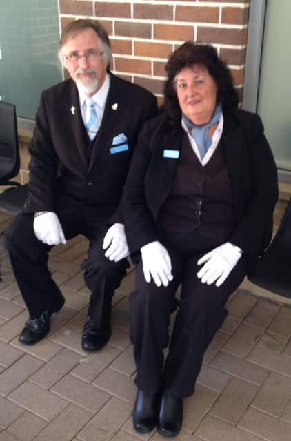 Michelle with her business partner Paul Grose before a funeral