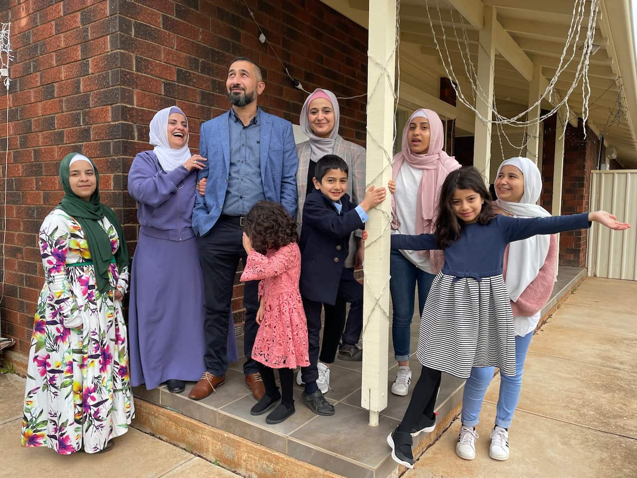 Radwa Alobaid (second from left) with her family in Adelaide.