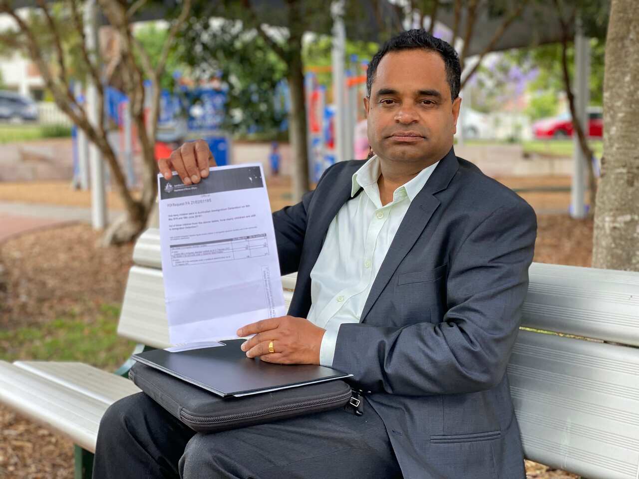 Pal Chidambaram with his Freedom of Information request. 