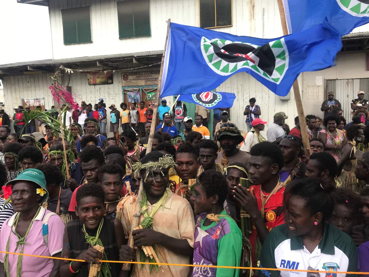 Independence supporters in Bougainville.