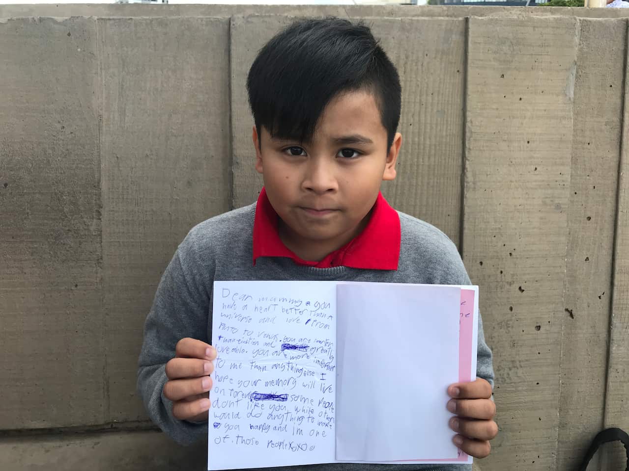 Australian-born Giro with his Mother's Day card