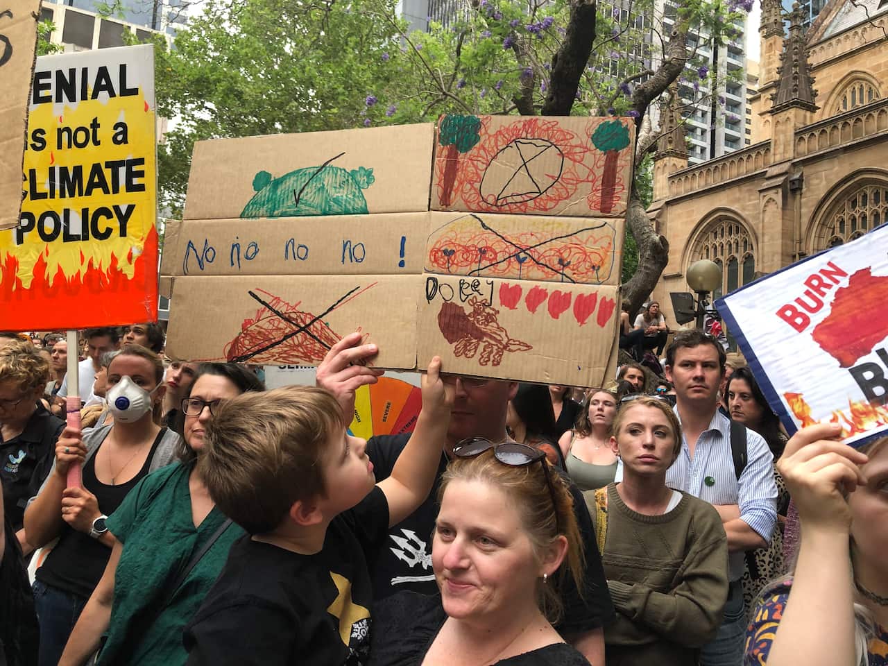 Protesters in Sydney this week demanding action on climate change.