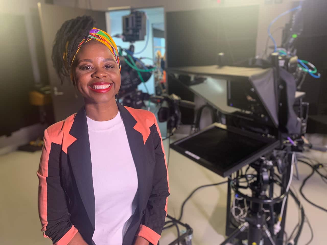 Dorcas Maphakela in the C31 studio