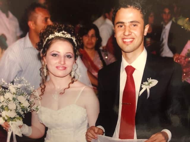 Jwan and Rozhan on their wedding day in 2006