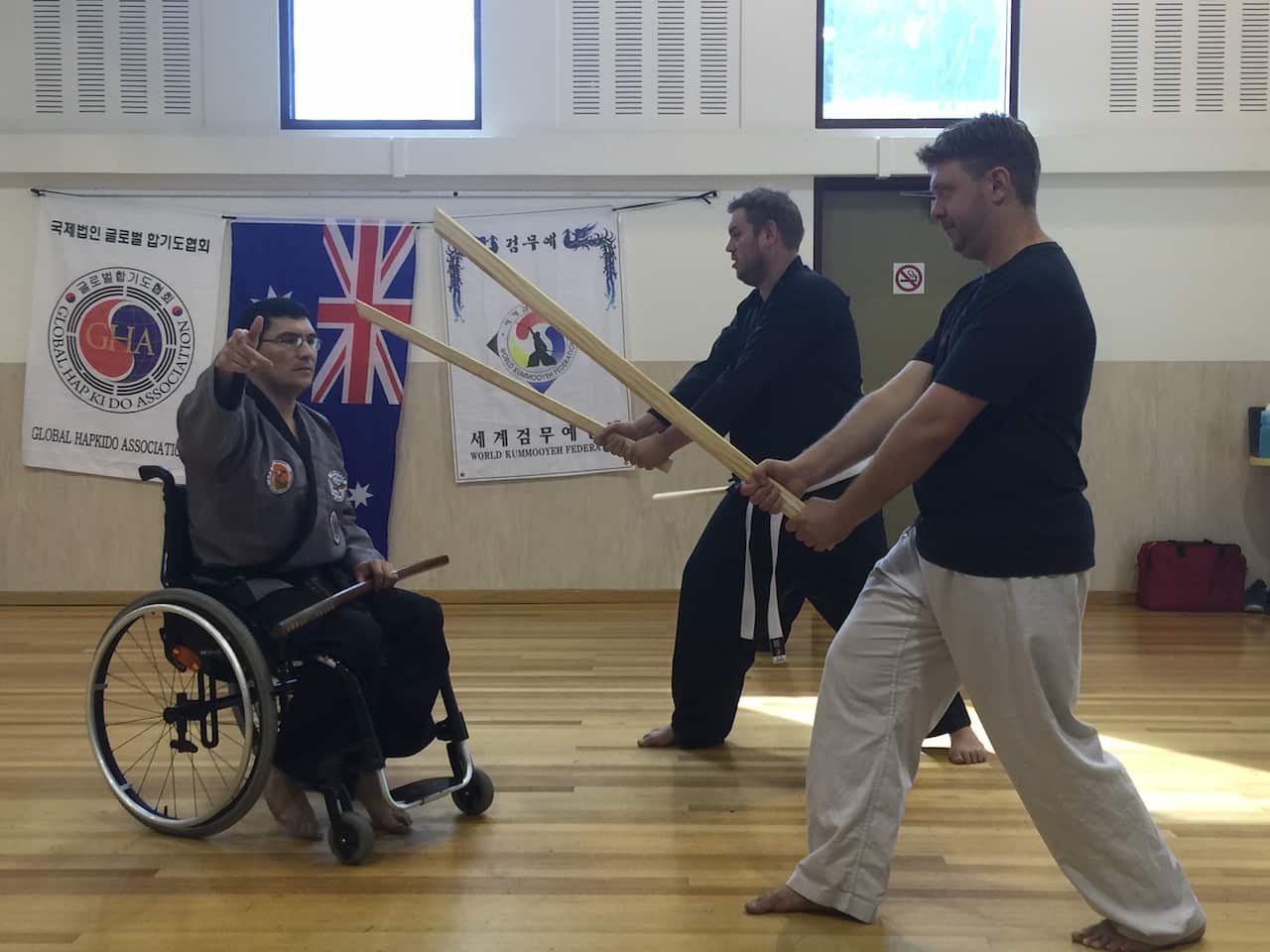 Eduardo Salazar runs a weapons session