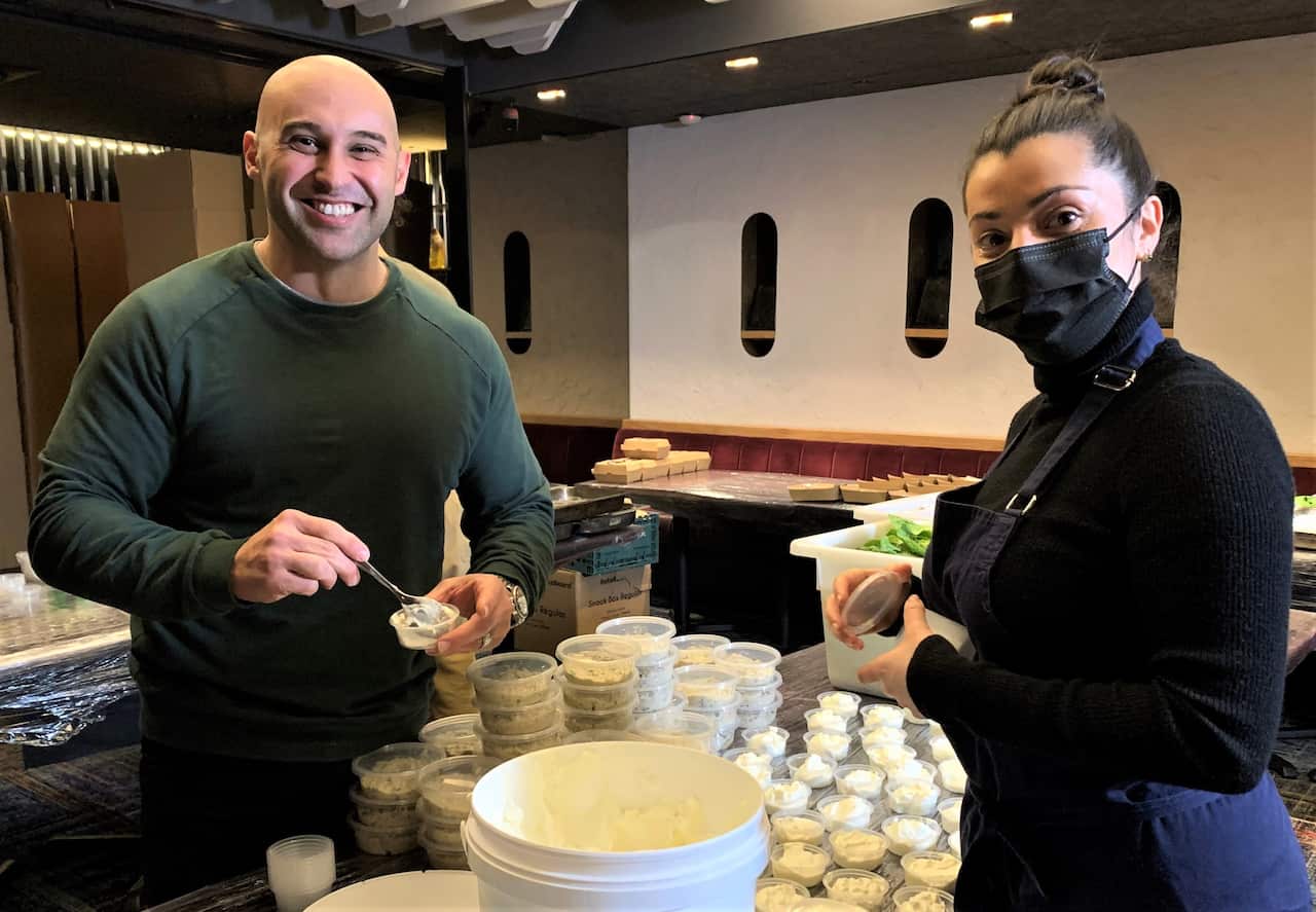 Chef Shane Delia and his team are busy preparing gourmet meals for home delivery.