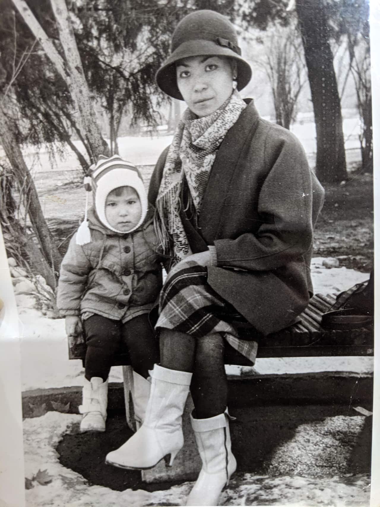 Nazira Zuptarova as a small child with her mother Zuhra, before they fled Tajikistan.