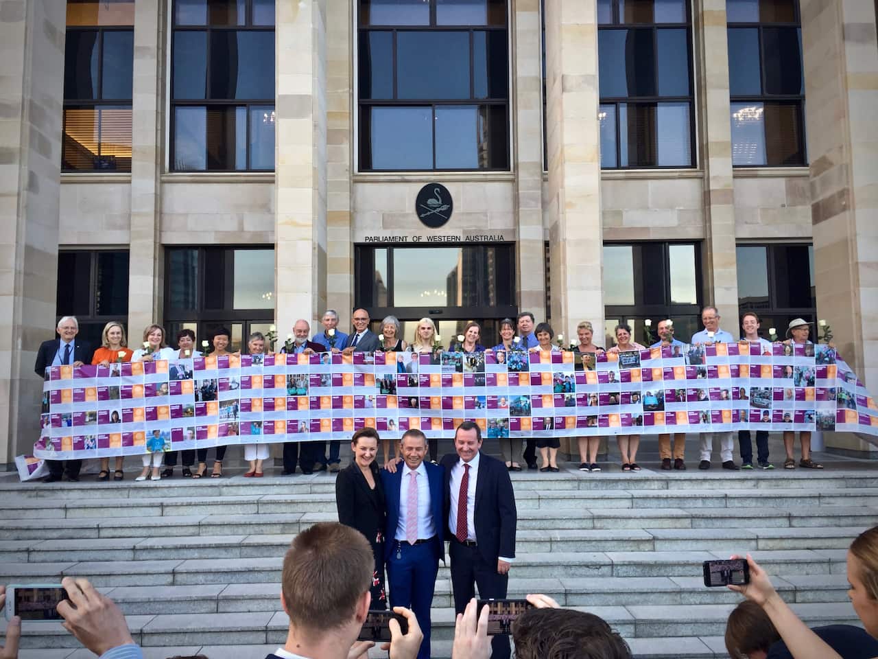 WA's Labor Government joined assisted dying campaigners on the steps of Parliament House