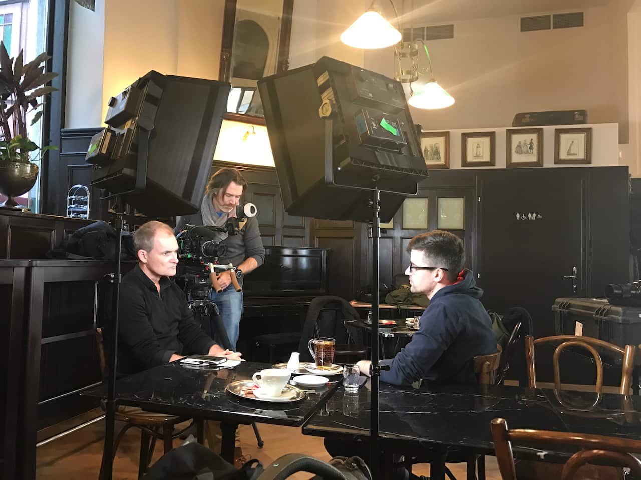 Dateline reporter Evan Williams interviewing Martin Sellner, the leader of Identitarian movement in Austria.