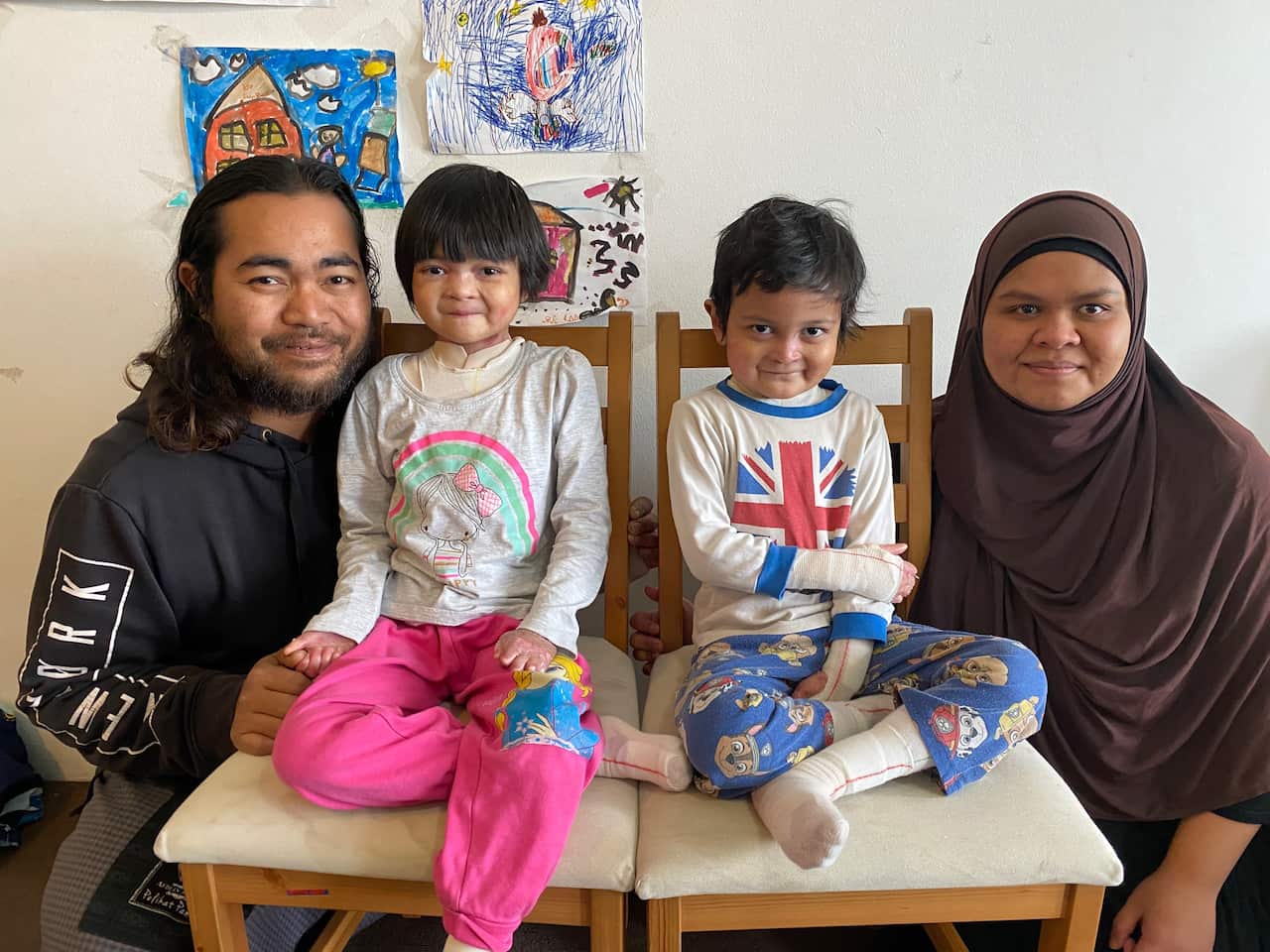 The Azney family moved from Malaysia to Australia to better care for their two children, who suffer from a rare skin condition.