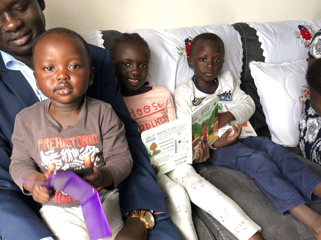 Santino Atem Deng with three of his four children knows the pressures of stage four lockdowns