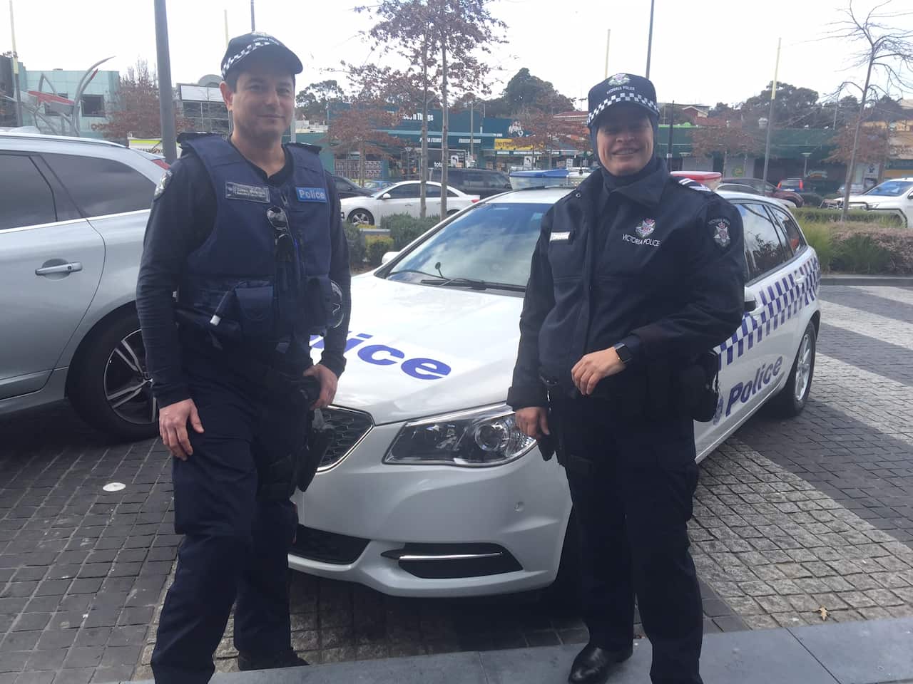 Leading Senior Constable Maha Sukkar (right), with partner Leading Senior Constable Jason Waterson
