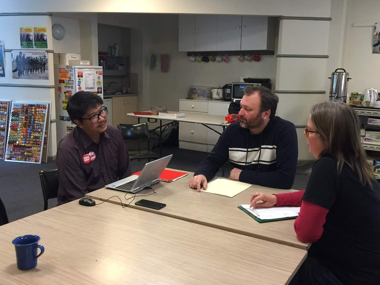 Ellecer Carlos with colleagues in Melbourne