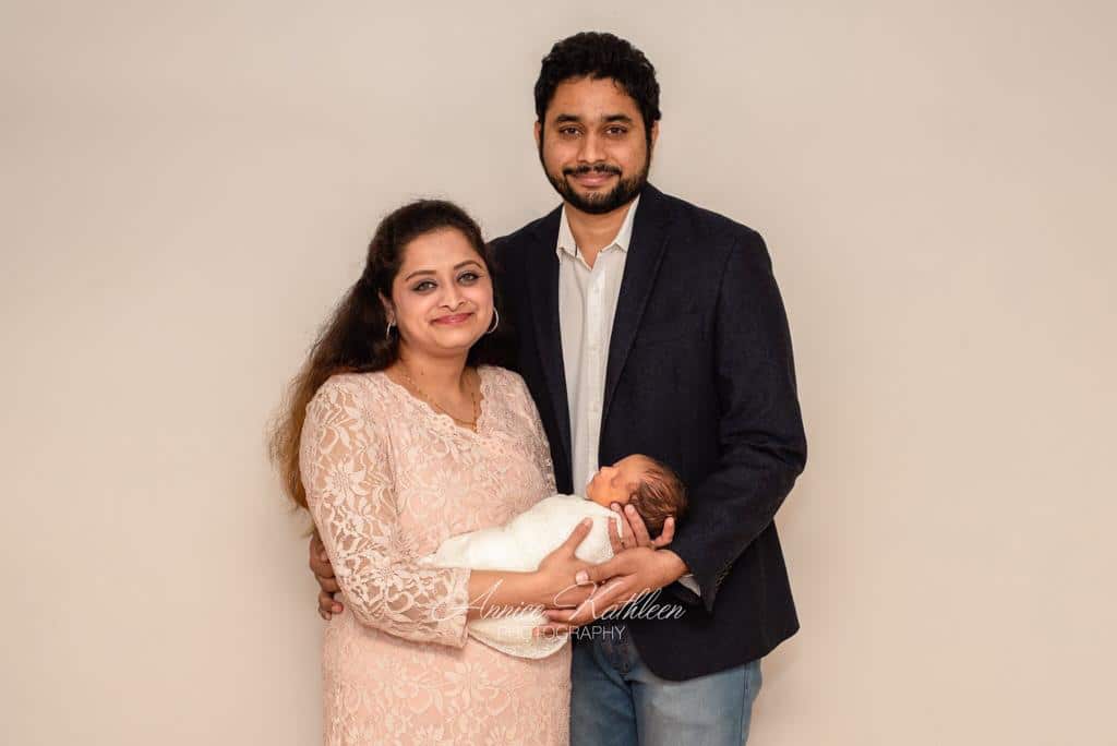 Pavan Kumar with his wife Lakshmi and their son.