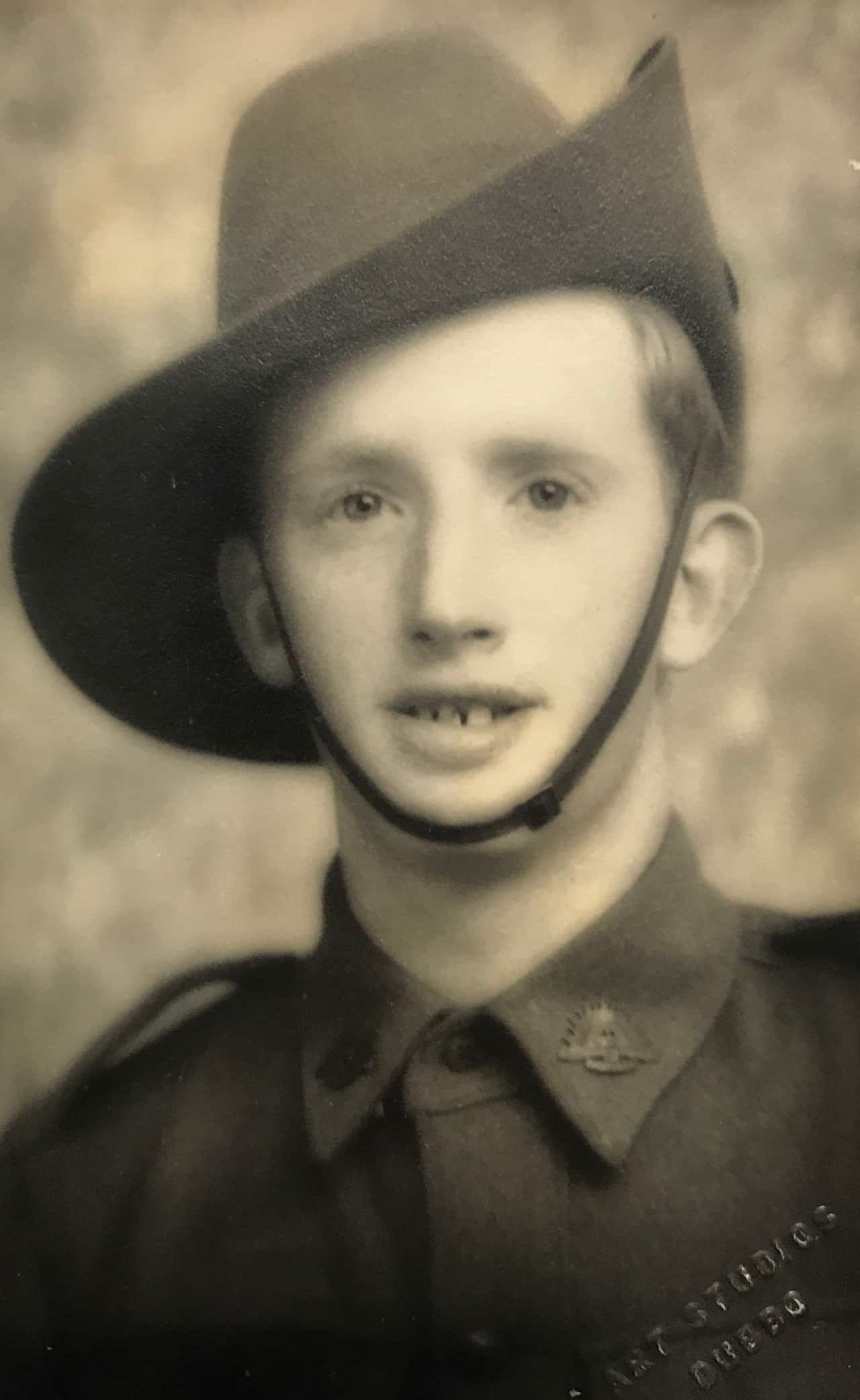 First day in uniform for 18-year-old Ron Sheapheard VX 146501.