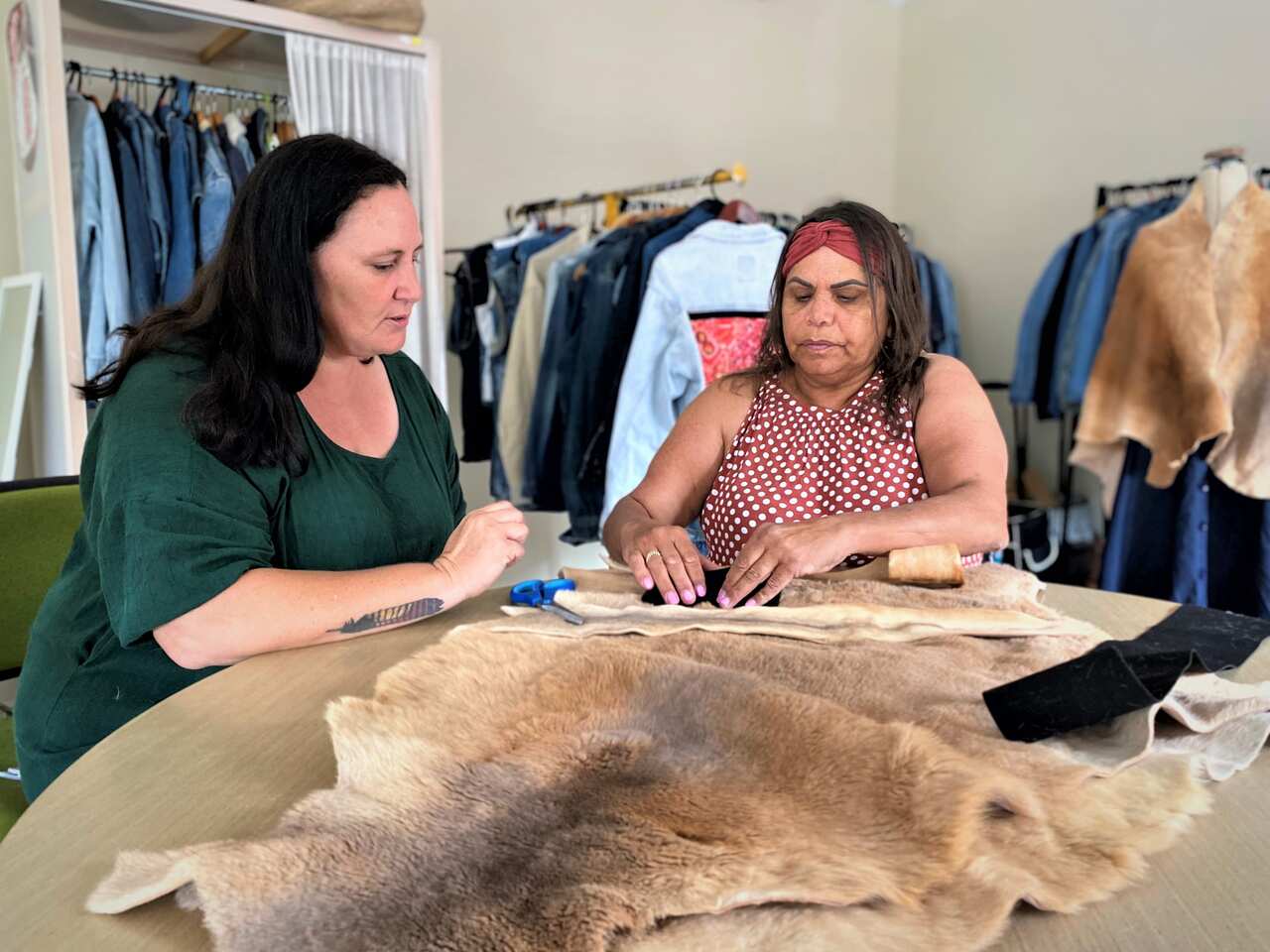 Rebecca collaborates with local elder Kerry-Ann Winmar.
