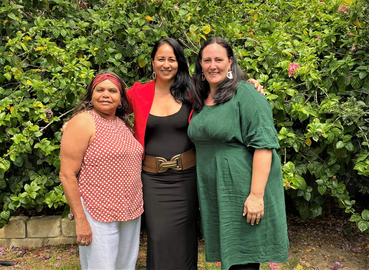 Collaborator Kerry-Ann Winmar, IBA's Nini Mills and Rebecca Rickard.