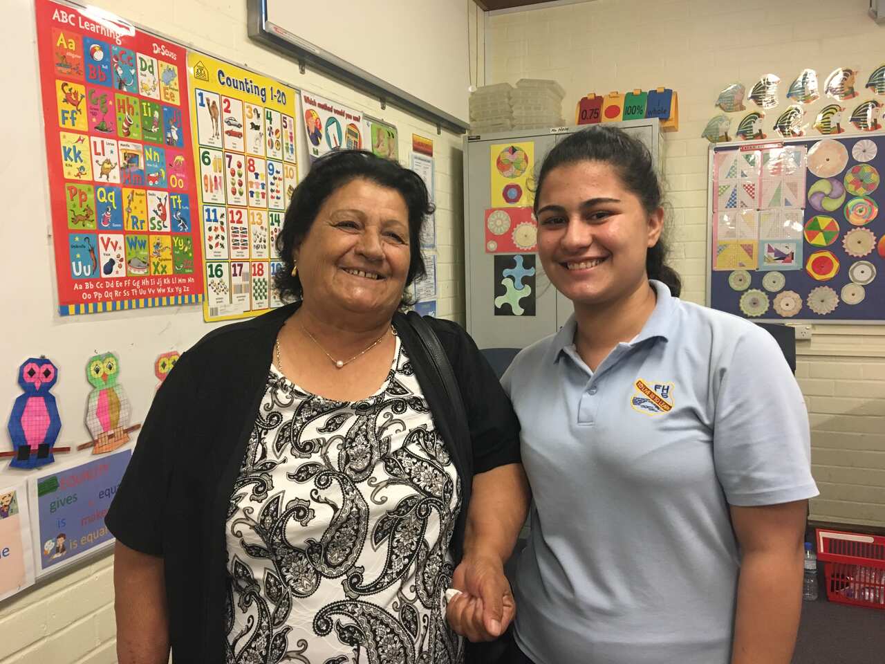 Student Nina Youkhana, 17, and her grandmother Leda Warada