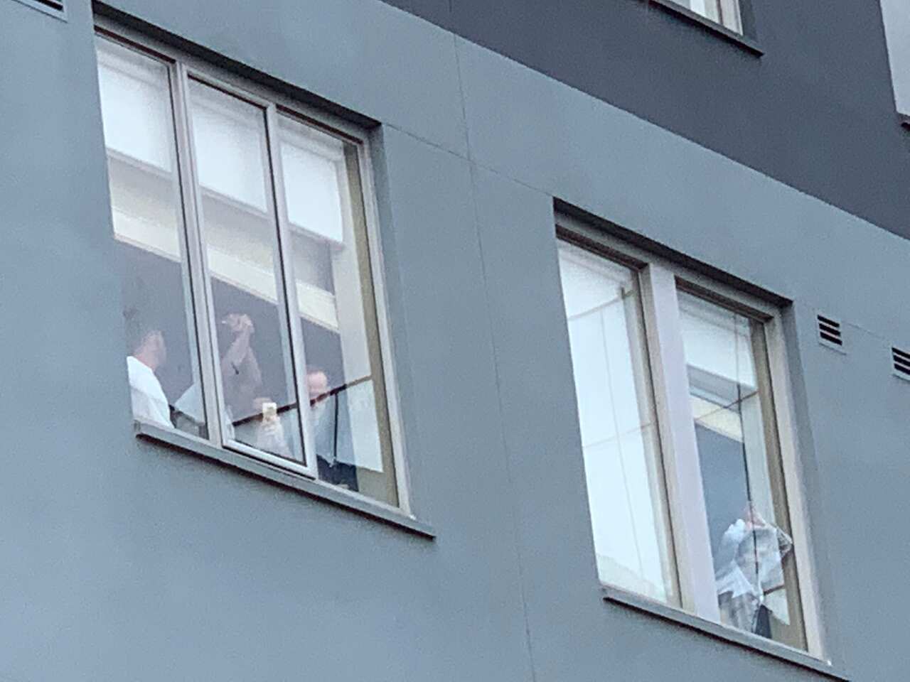 Detainees inside the Mantra Hotel in Melbourne.