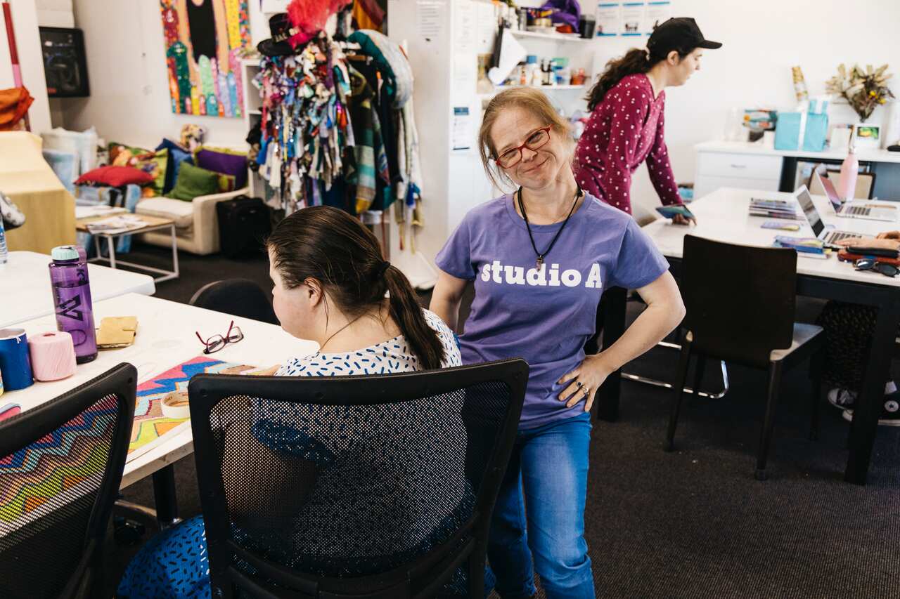 Studio A is a supported studio in Sydney for artists with intellectual disability. 
