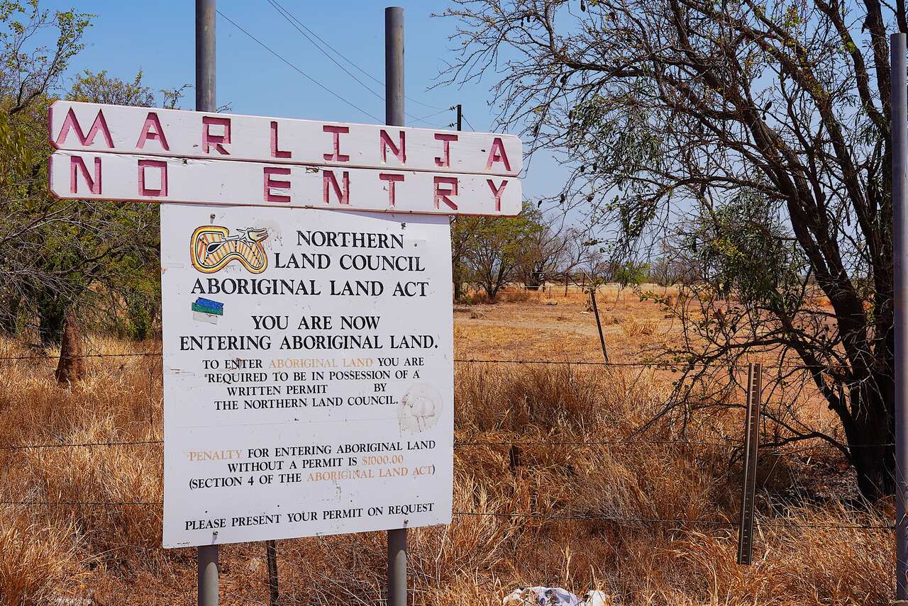 Marlinja town sign seen on Sept. 28