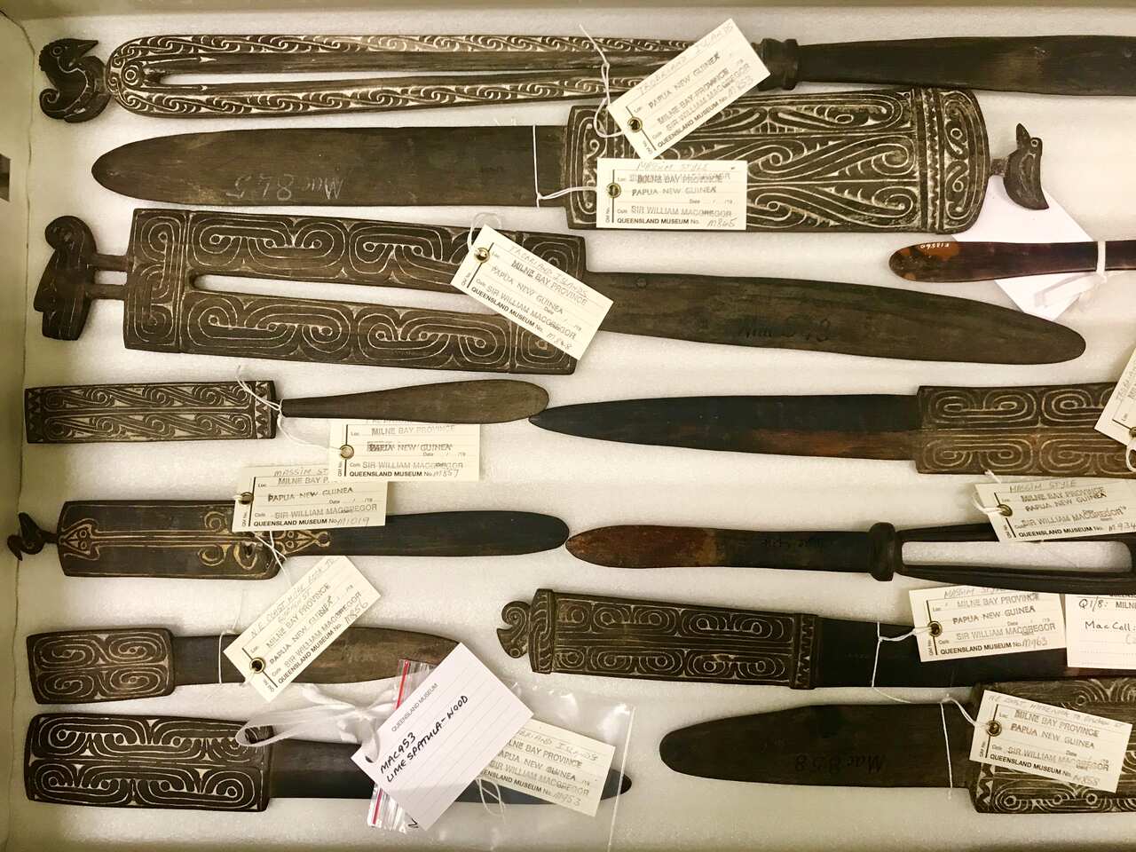Lime spatulas from the MacGregor collection at Queensland Museum.