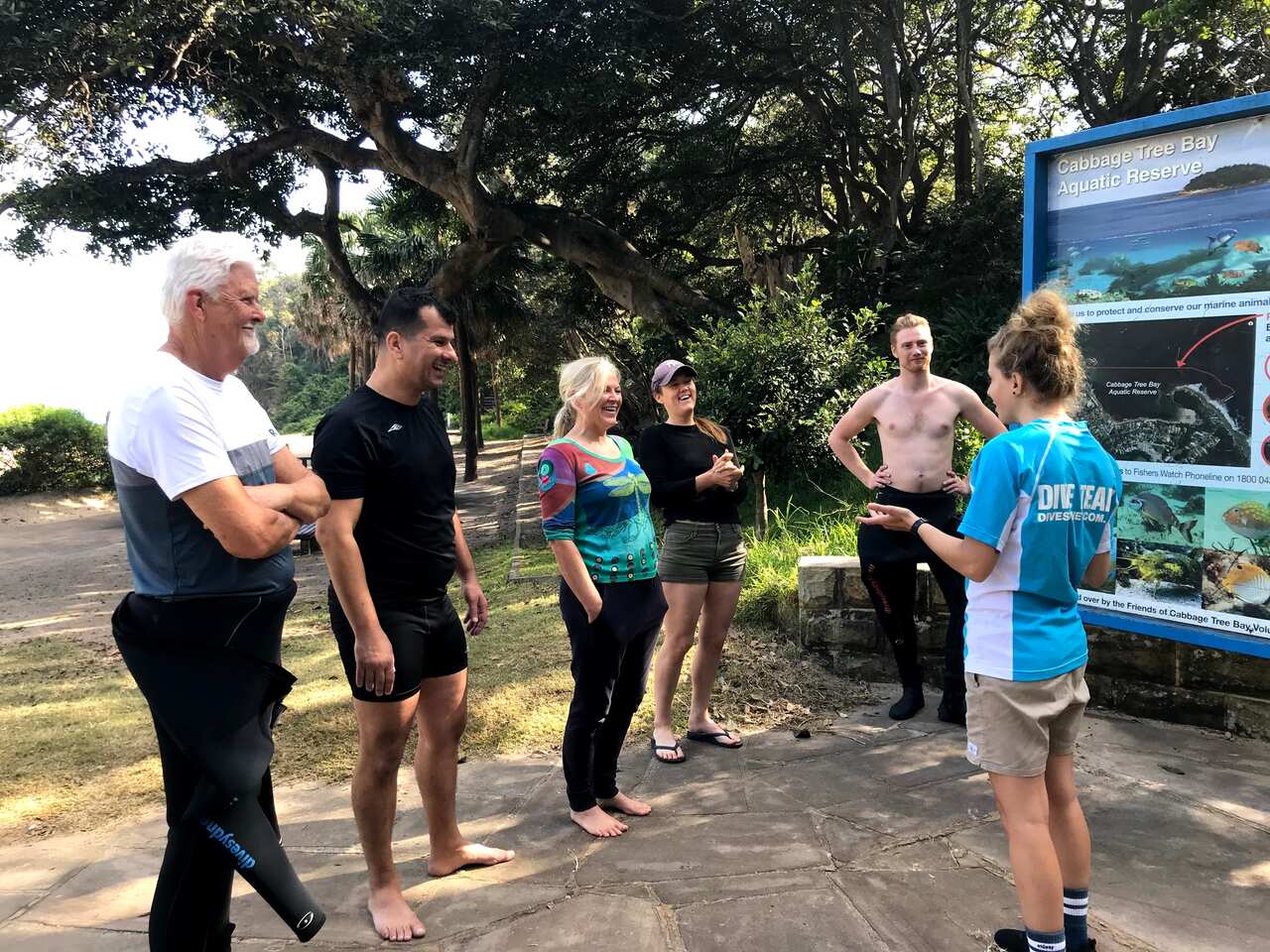 Instructors from Manly Dive Centre at Shelley Beach.