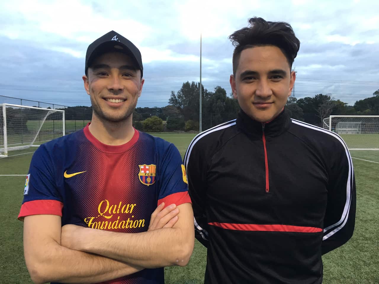 Afghan Victory captain Ahmed Hassani and player Mahdi Mahmoodi