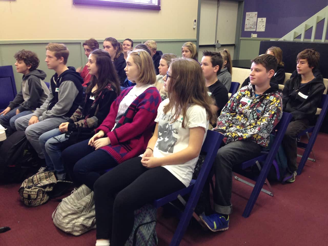 Year 8 students from Ringwood Secondary School listen to session about sexting led by Victoria Legal Aid. (SBS)
