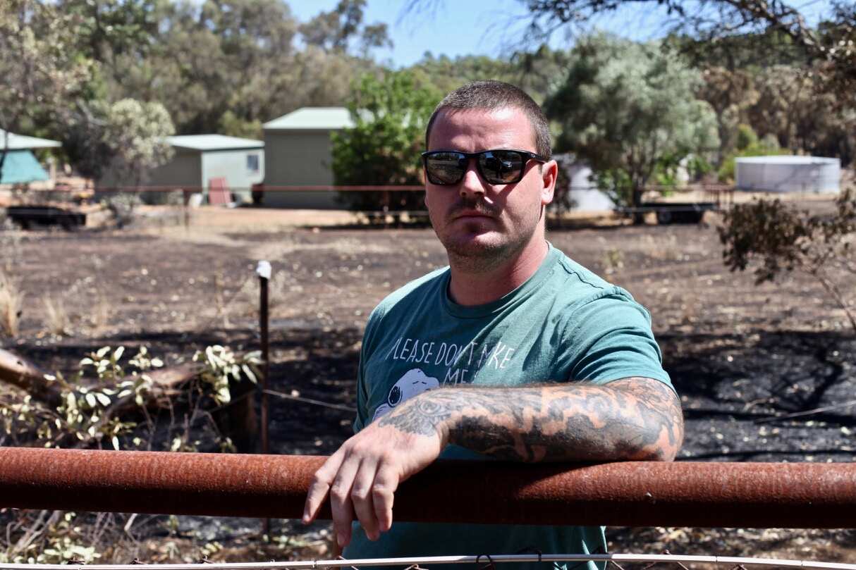 Thomas Smith, 28,  evacuated when the fire reached his property on Lilly Road in Tilden Park on Monday afternoon. 